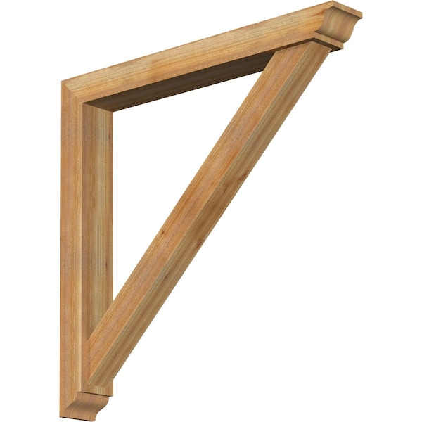 Ekena Millwork Traditional Traditional Rough Sawn Bracket w/ Offset Brace, Western Red Cedar, 6"W x 46"D x 46"H BKT0604X46X46TRA01RWR - main